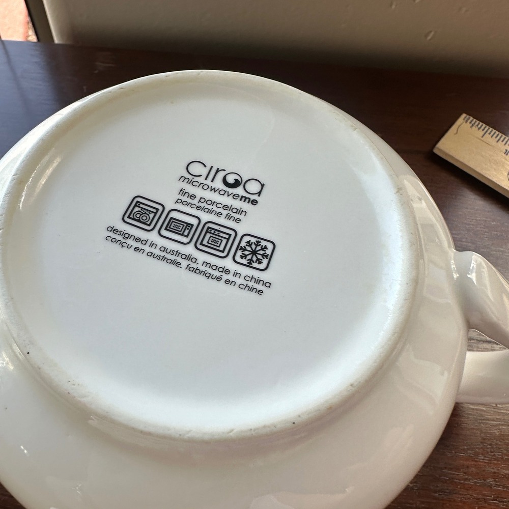Ciroa Soup Mug Owl Bird Good Morning Sunshine White Porcelain‎ Large Bowl 5in - Picture 7 of 7